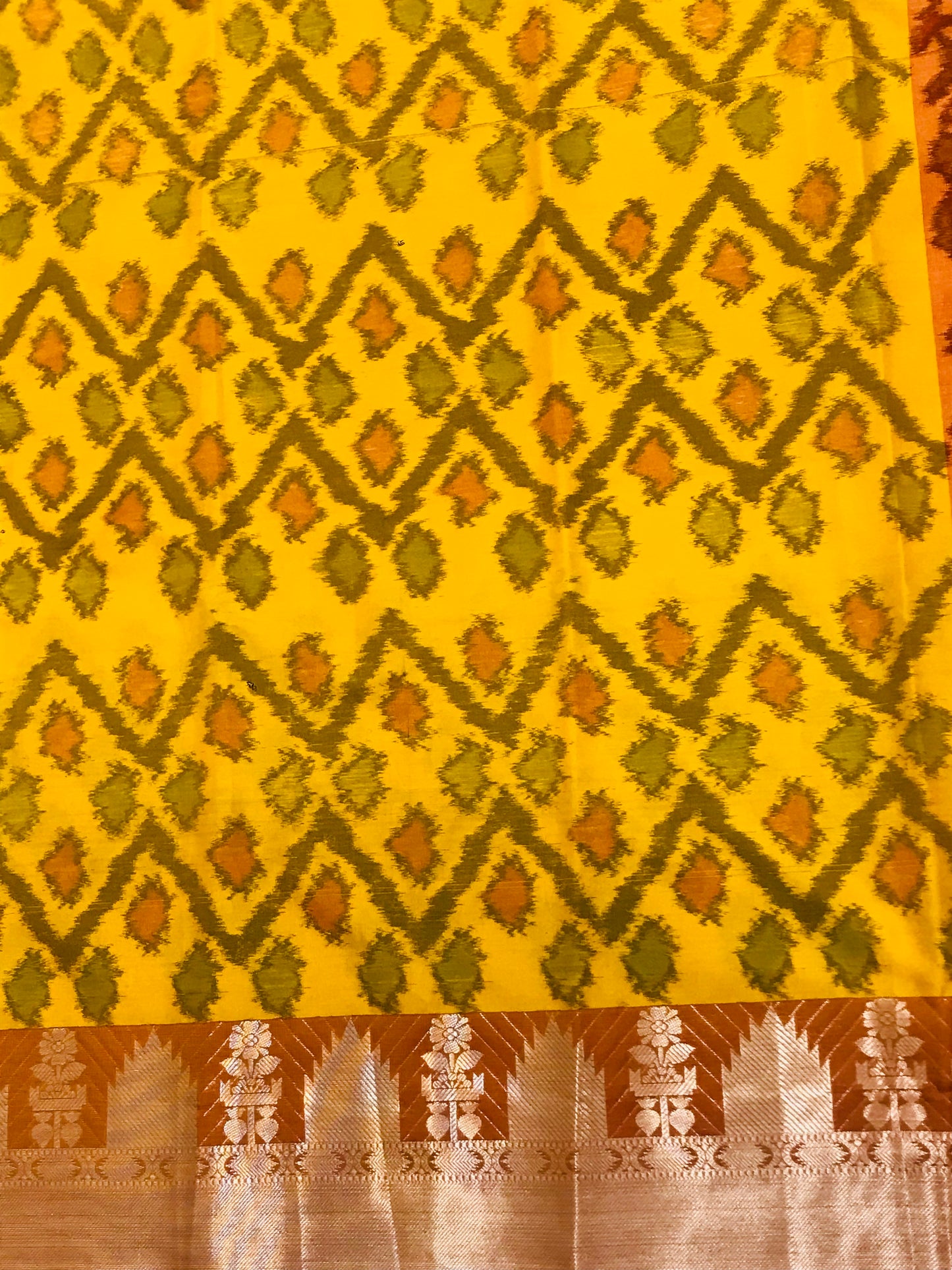 Yellow Colored Pure Kanchi Saree For Women In Mesa