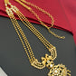 Fancy Peacock Designer Gold Plated Long Chain With White Stones