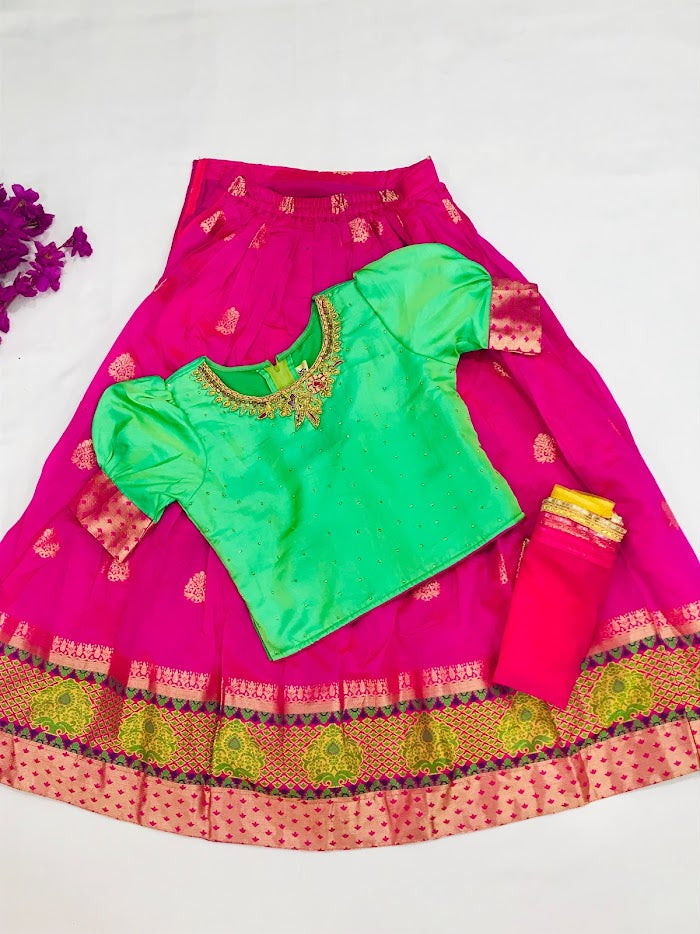 Attractive Green Colored Lehenga With Stone Work On Neck