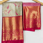 Attractive Gray Color Kanchi Silk Saree In USA
