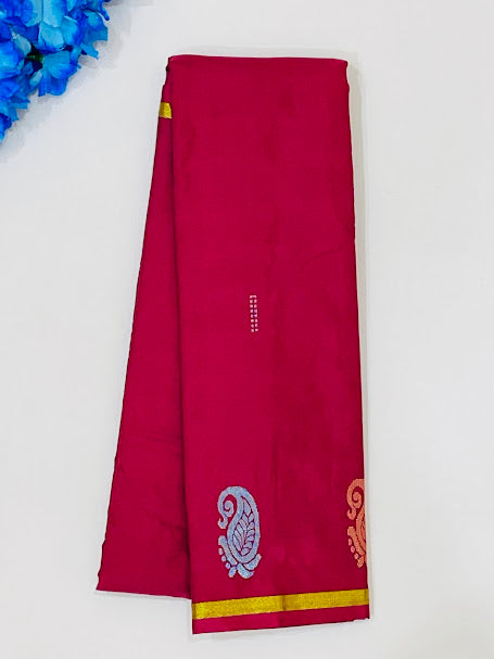 Attractive Maroon Color Kanchi Soft Silk Saree With Contrasting Pallu For Women