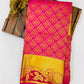 Charming Pink Color Pure Kanchi Silk Gold Zari Work Saree In Near Me