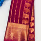 Elegant Dark Red Color Pure Kanchi Silk Saree For Women