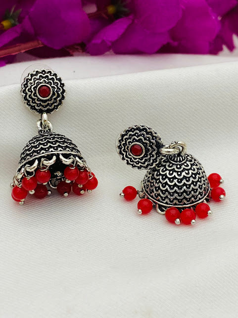 Pleasing Oxidized Silver Jhumkas In USA