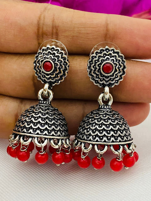 Pleasing Oxidized Silver Jhumkas In Gilbert