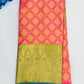 Elegant Pink Color Pure Kanchi Silk Gold Zari Work Saree For Women - SILKMARK CERTIFIED