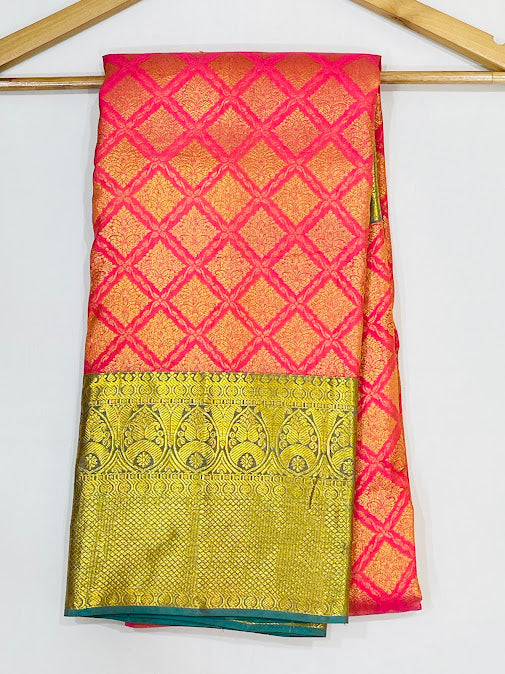 Pure Kanchi Silk Gold Zari Work Saree For Women In Chandler