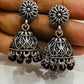 Appealing Oxidized Silver Jhumkhas With Maroon Bead Hangings For Women Near Me