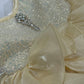 Sandal Color Sequins Work Frock With Brooch Pin Near Me