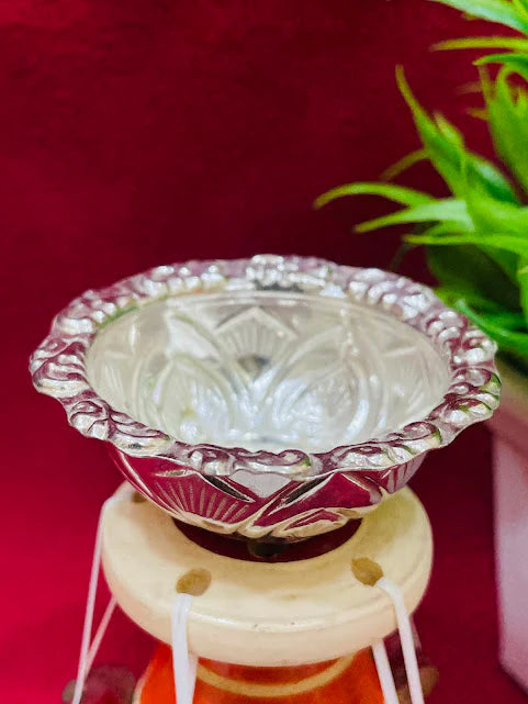 100% Pure Fine Silver Designer Plate/Bowl for Pooja In USA
