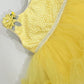 Stunning Yellow Color Soft Net With Embroidery Work Frock Near Me