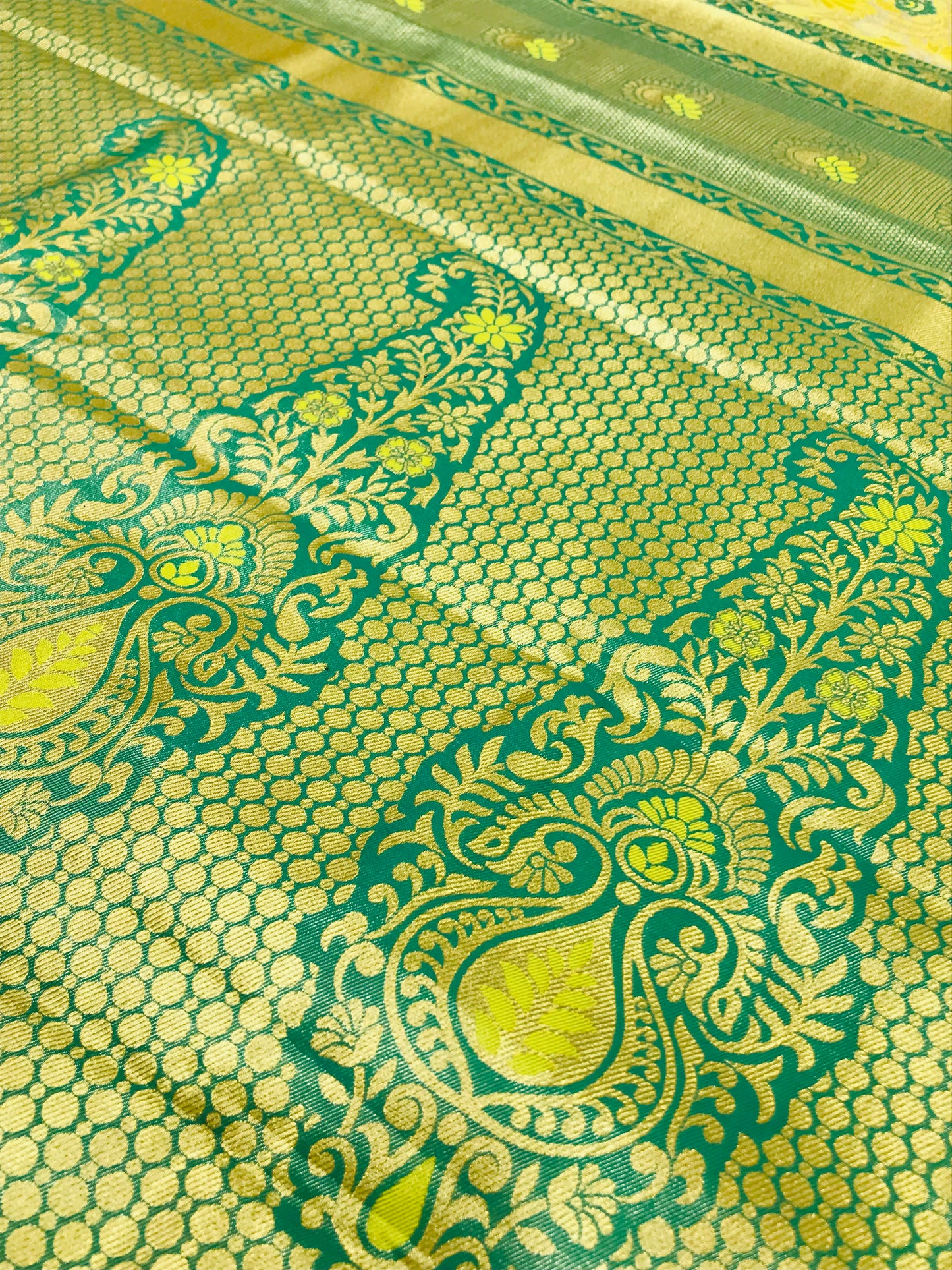 Yellow Color Kanchi Silk Saree With Zari Work For Women In Tucson