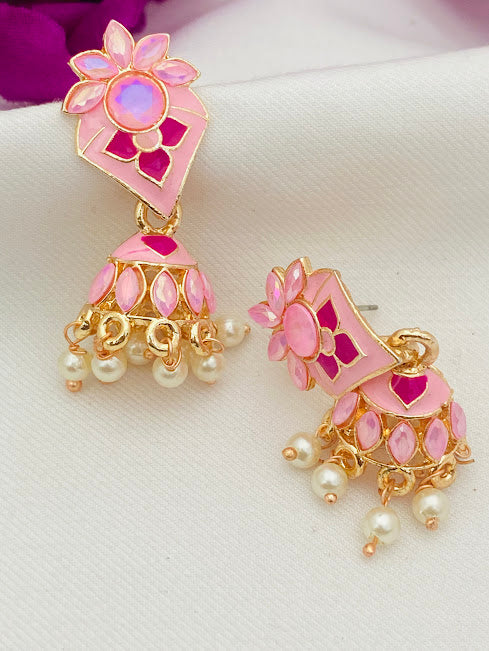 Gorgeous Pink Enamel Earrings Near Me