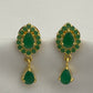 Charming Gold Plated Green Color Stoned Earrings