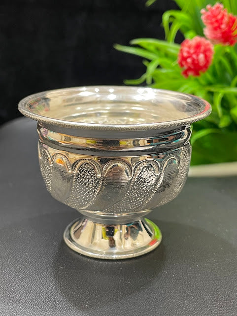 100% Pure Fine Silver bowls with flower petal motifs Near Me