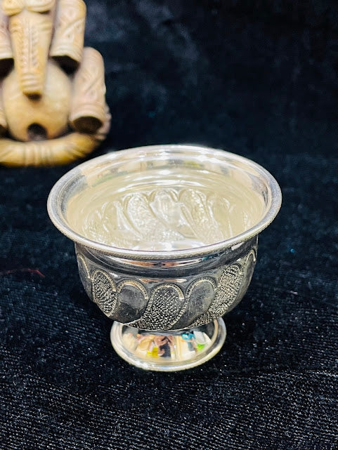 100% Pure Fine Silver bowls with flower petal motifs