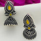 Beautiful Yellow And Silver Designer Oxidized Jhumkhas For Women In USA