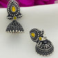 Beautiful Yellow And Silver Designer Oxidized Jhumkhas For Women In Mesa