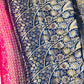 Pink Color Banarasi Soft Silk Peacock Motif Saree With Contrast Blue Border in USA