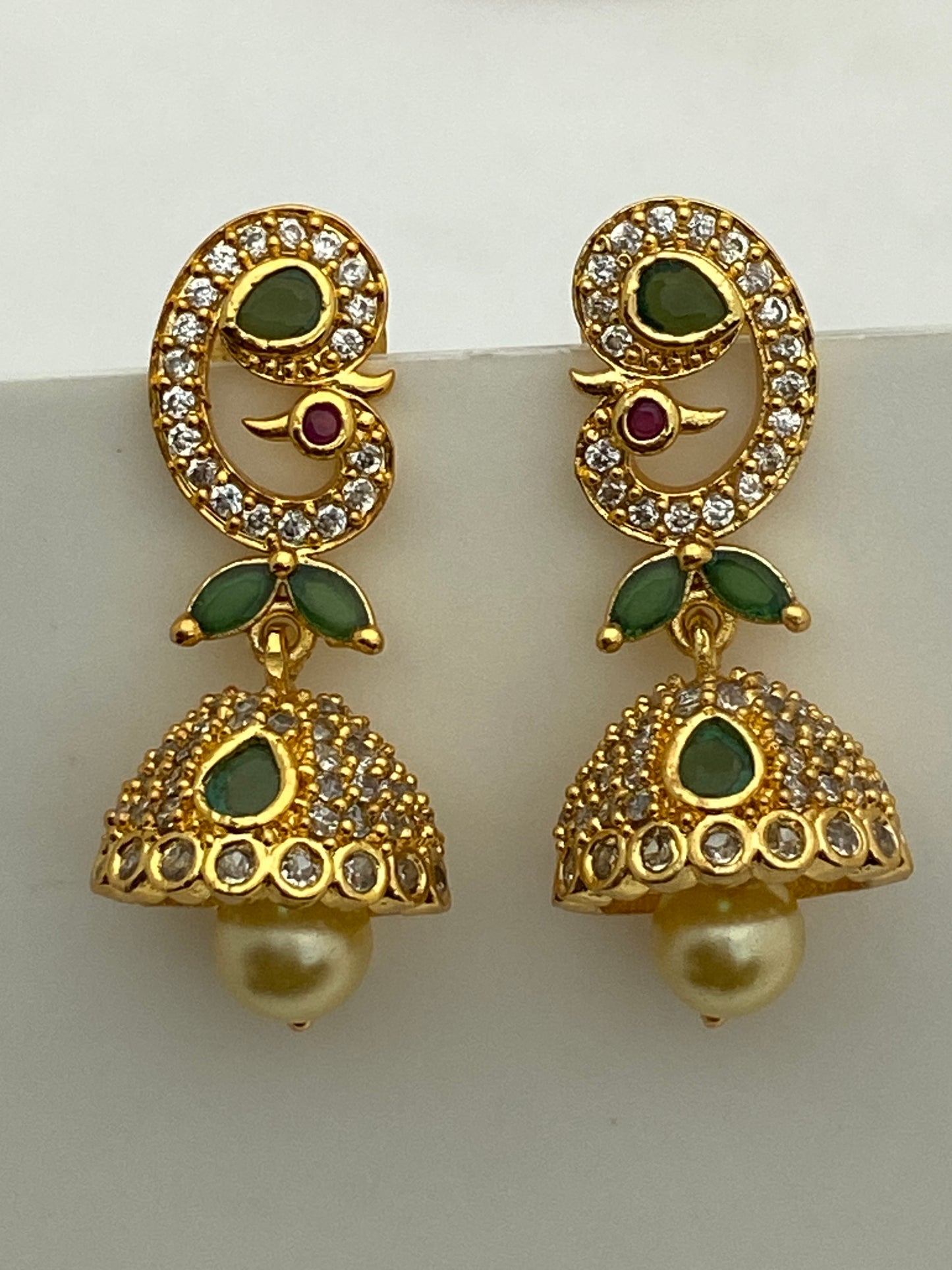 Charming Gold plated peacock Jhumka Earrings For Women
