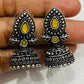 Beautiful Yellow And Silver Designer Oxidized Jhumkhas For Women Near Me
