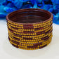 Beautiful Brown Color Unique Design Glass Bangles For Women