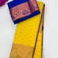 Charming Yellow Colored Art Silk Sarees With Blouse Contrast Border For Women