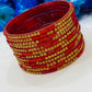  Red Color Stone Work Glass Bangles For Women Near Me