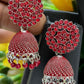 Red Color Oxidized  Design Earrings For Women In Prescott