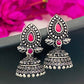 Wonderful Pink And Silver Oxidized Jhumkas For Women Near Me