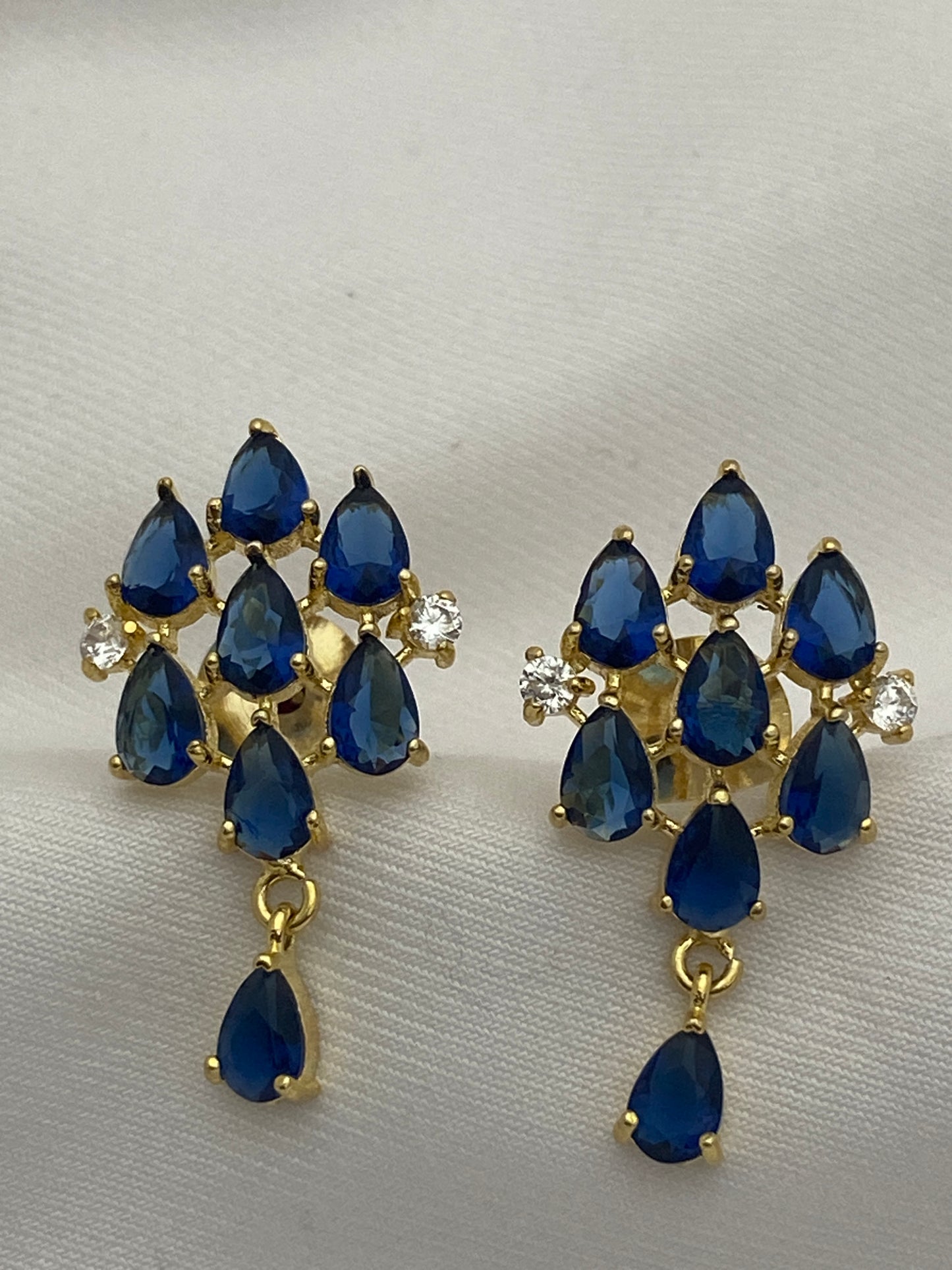 Attractive Blue Colored Ethnic Wear Earrings Near Me