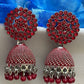 Charming Red Color Oxidized Design Earrings For Women