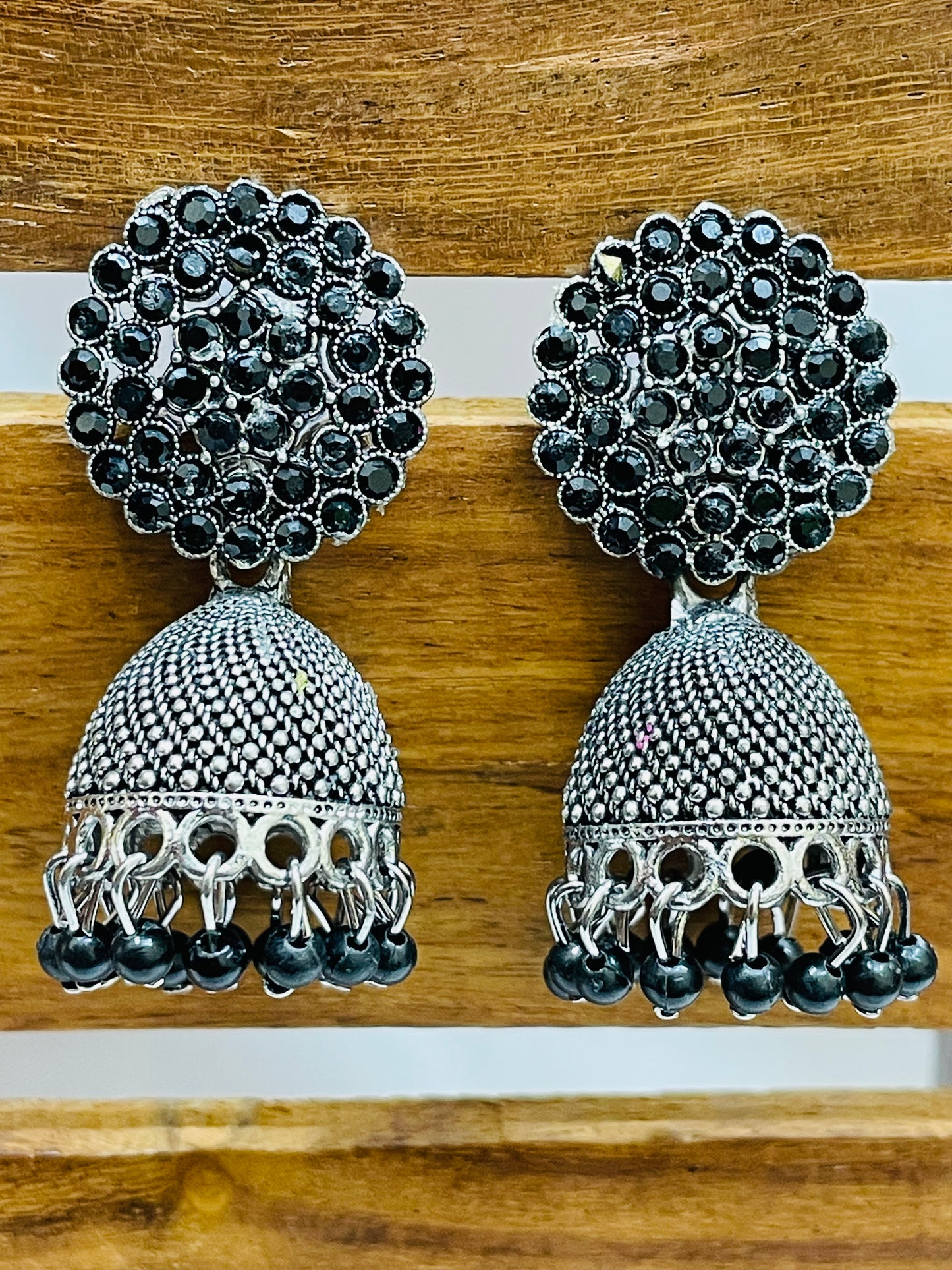 Black Color Oxidized Design Earrings In USA