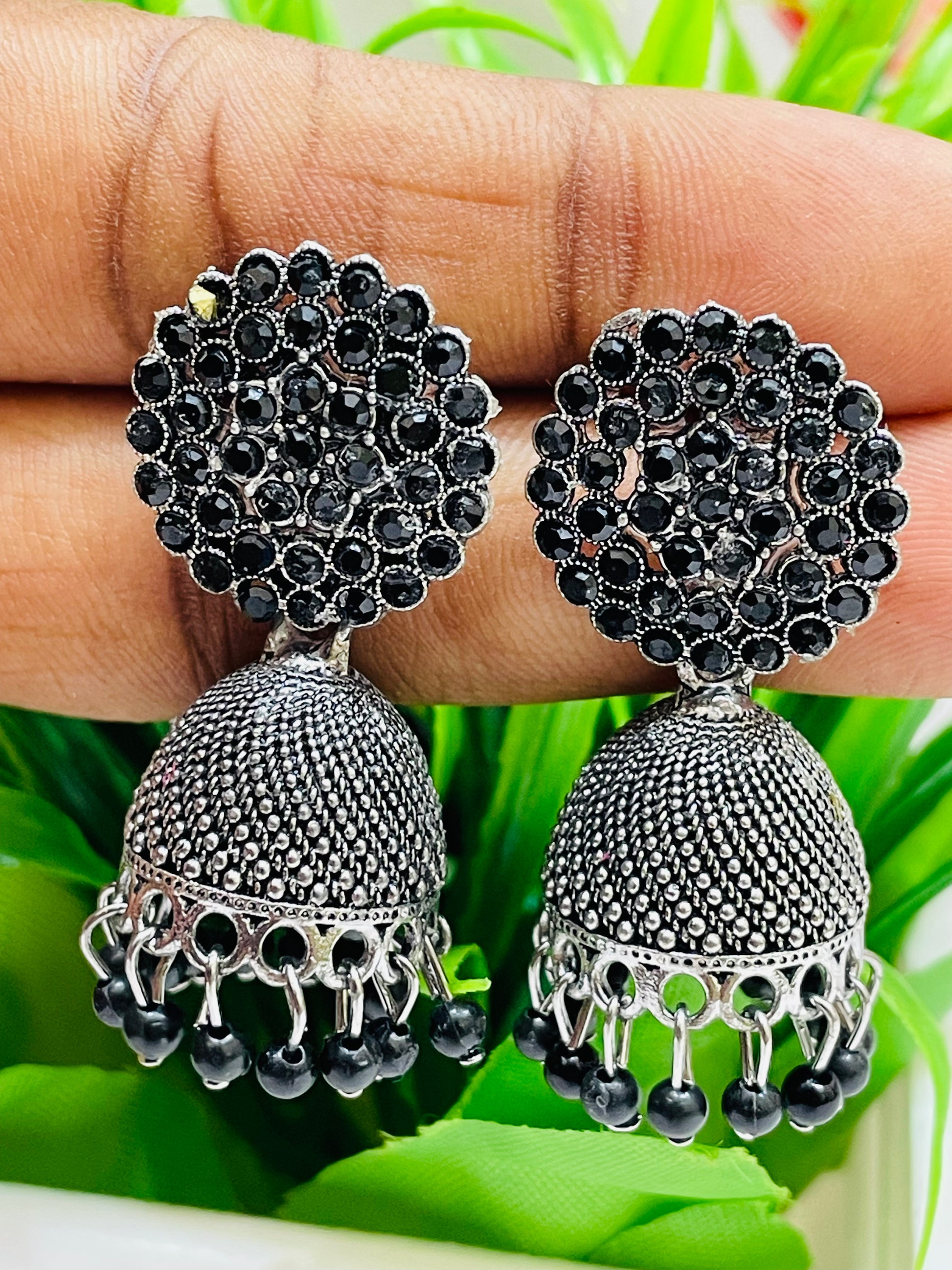 Marvelous Black Color Oxidized Design Earrings In Chandler