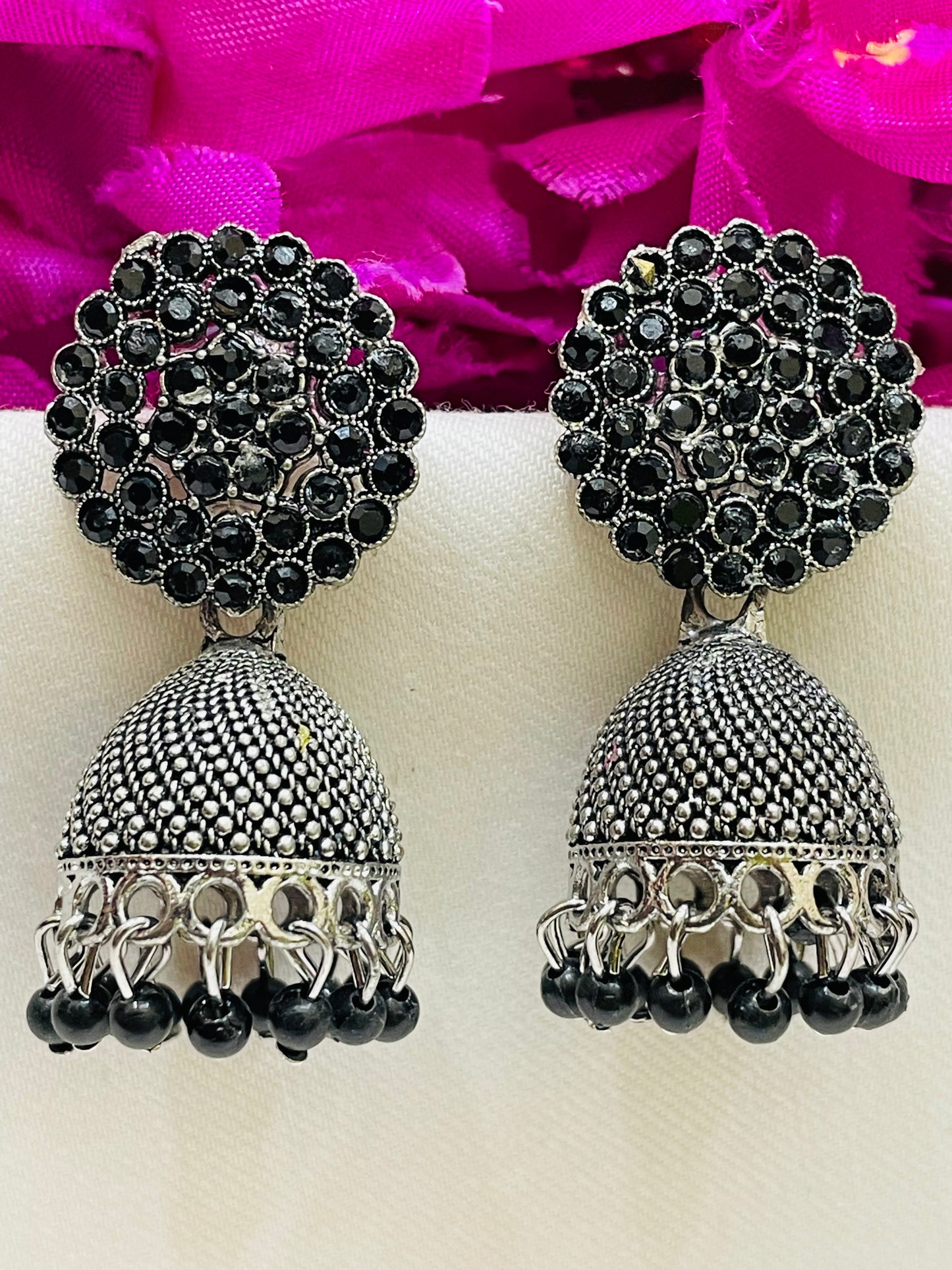 Marvelous Black Color Oxidized Design Earrings For Women