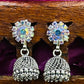 Alluring Silver Colored Oxidized Jumka Design Earrings Near Me