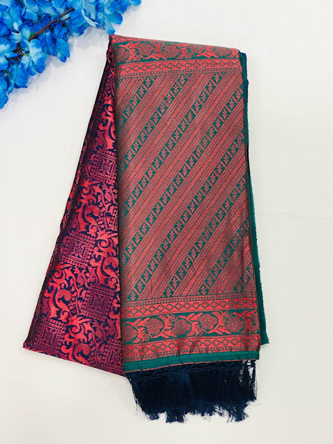 Stunning Maroon Color Line Designer Contrast Rich Pallu And Art Silk Saree Near Me 