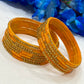  Orange Color Cut Work With Stone Design Glass Bangles For Women Near Me