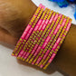  Pink Color Stone Work Glass Bangles Near Me