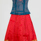 Wonderful Green And Pink Color Art Silk Langa Set With Zari Work For Girls