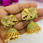  Cream And Green Elephant Earrings In Yuma
