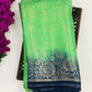 Fabulous Light Green Color Banarasi Soft Silk Saree With Contrast Pallu Near Me