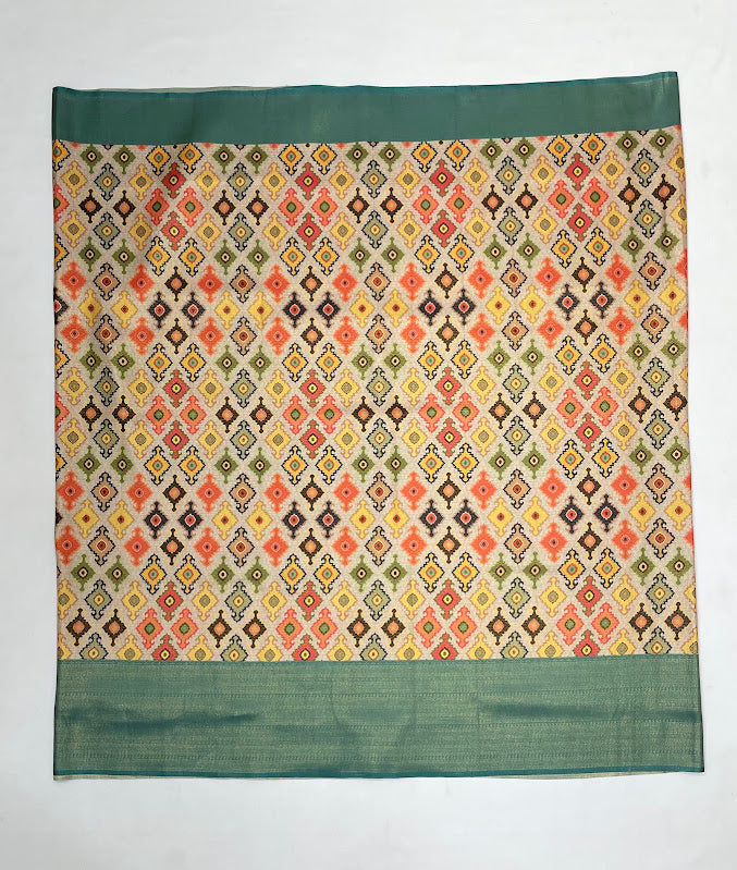 Ikkat Printed Work Saree In Yuma