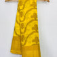 Lovely Yellow Color Flower With Leaf Design Saree In USA