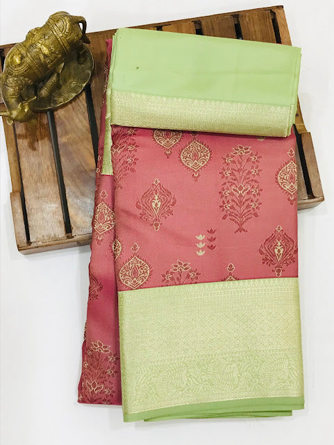 Elegant Red And Olive Green Color Pure Kanchi Silk Saree In Near Me