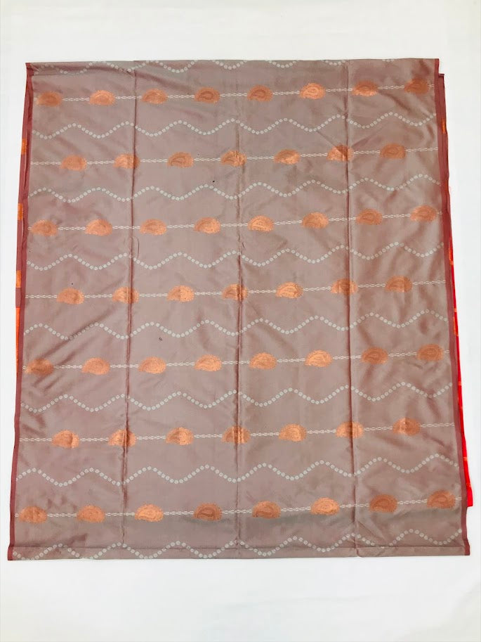 Gray Color Wave Designed Saree In Surprise