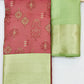 Red And Olive Green Color Pure Kanchi Silk Saree In USA