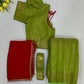 Beautiful Green Colored Art Silk Half Saree Set Near Me