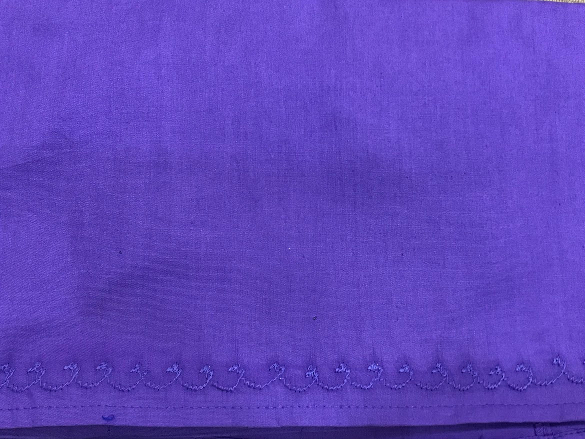 Violet Royal Cotton Embroidery Work Petticoat For Saree In Chandler