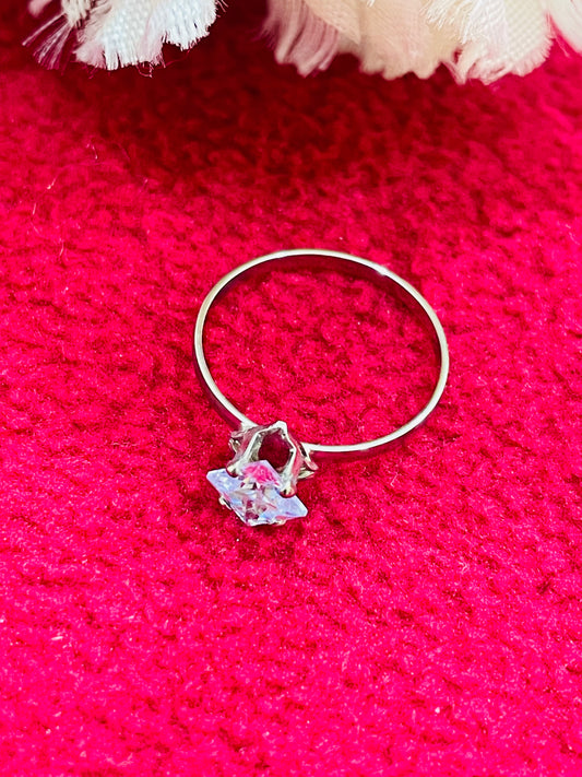 Attractive Oxidized Silver Color Stone Work Ring For Women